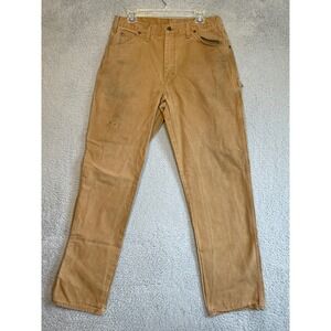 Dickies Carpenter Pants Workwear Tan 34x34 Cotton Canvas Grunge Stained